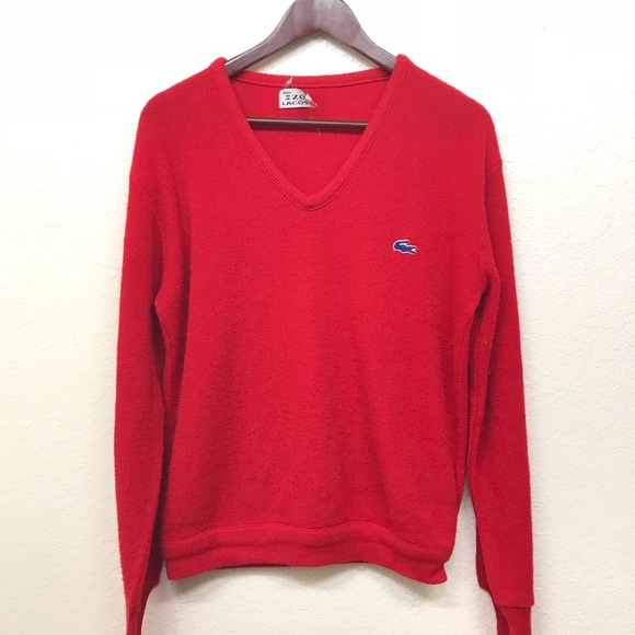 lacoste sweater red